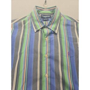 Ralph Lauren Golf Button Up Shirt Mens XL Custom Fit Stripe Vintage Stripes